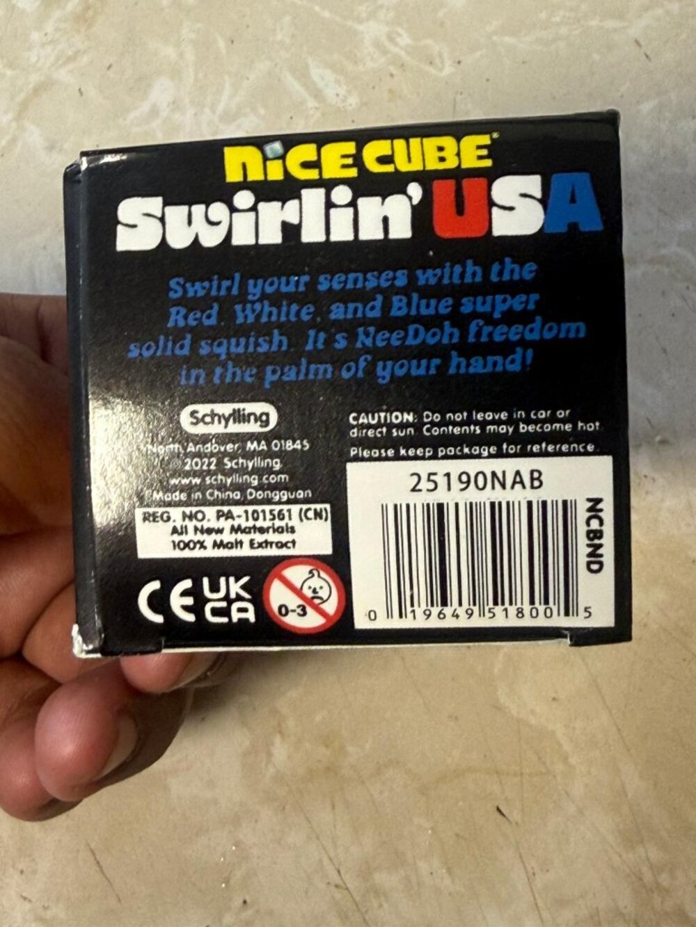 NeeDoh Nice Cube Swirlin' USA - Squish Toy - Picture 3 of 3